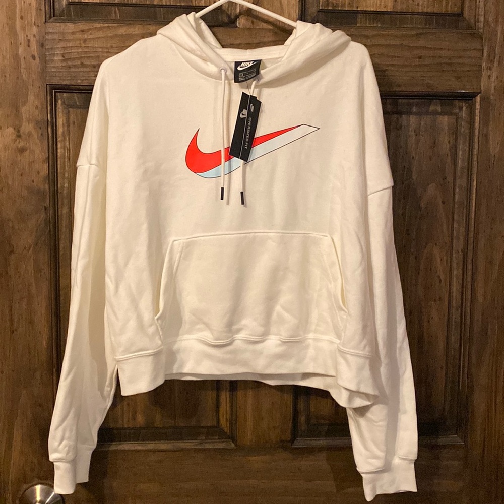 White crop top Nike hoodie size small
